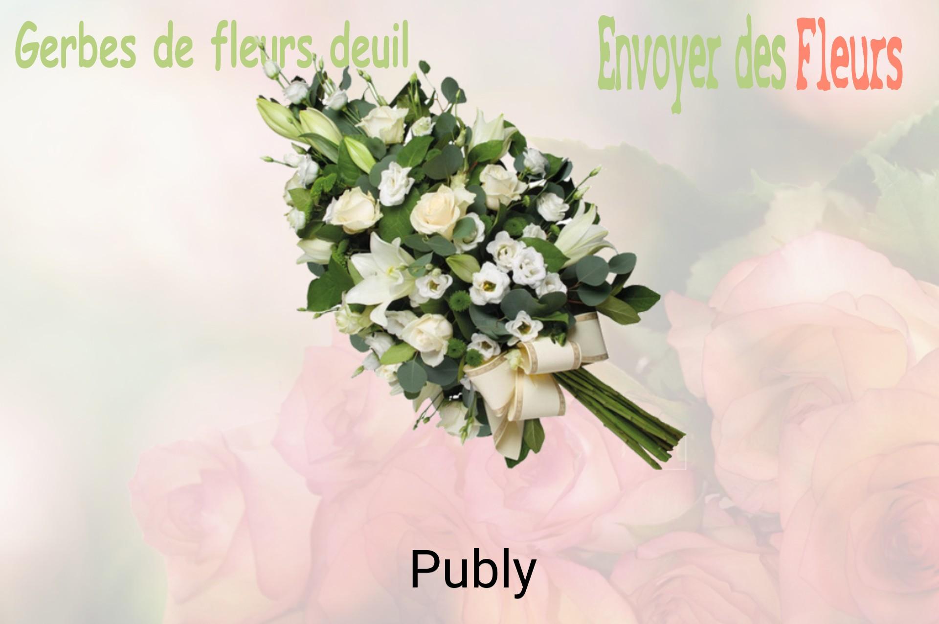 Gerbe de fleurs de deuil livrée à Publy